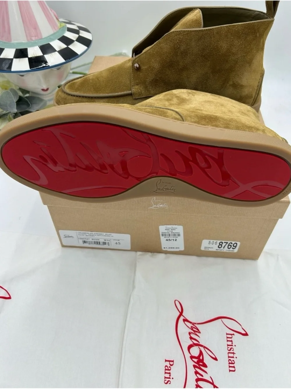 Men's Christian Louboutin CHAMBELISS suede boots size 44/11US made in Italy
